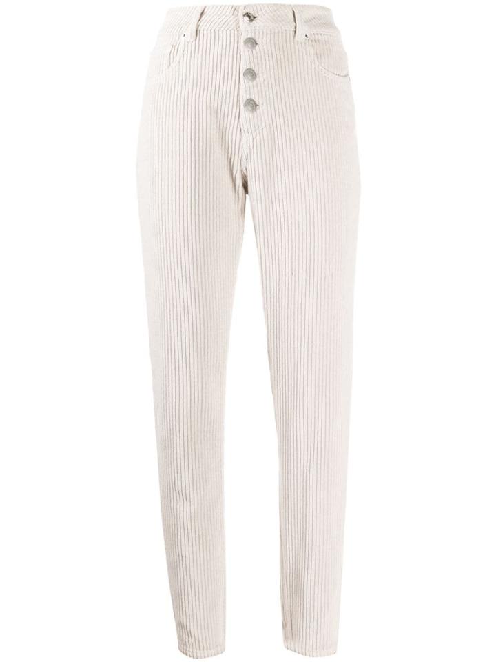 Iro High Waisted Corduroy Trousers - Neutrals