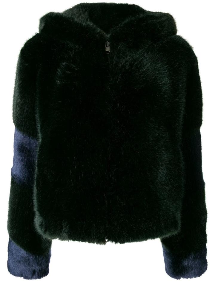 La Seine & Moi Lisa Faux Fur Jacket - Green