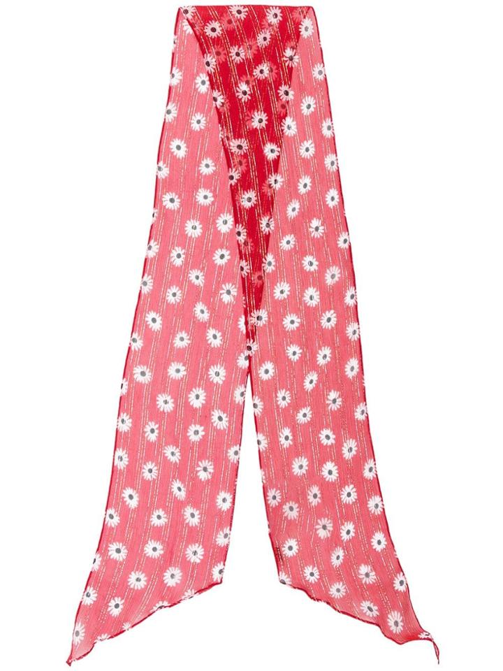 Miu Miu Daisy Print Foulard - Red