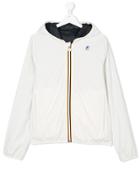 K Way Kids Teen Reversible Hooded Jacket - White