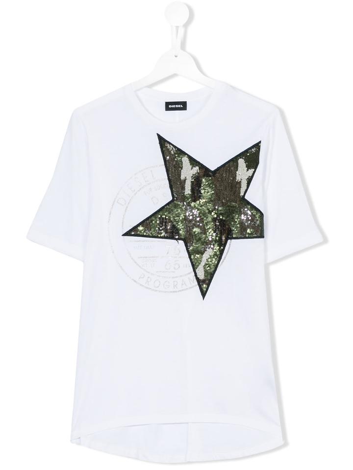 Diesel Kids - Star Print Top - Kids - Cotton/polyester - 16 Yrs, White