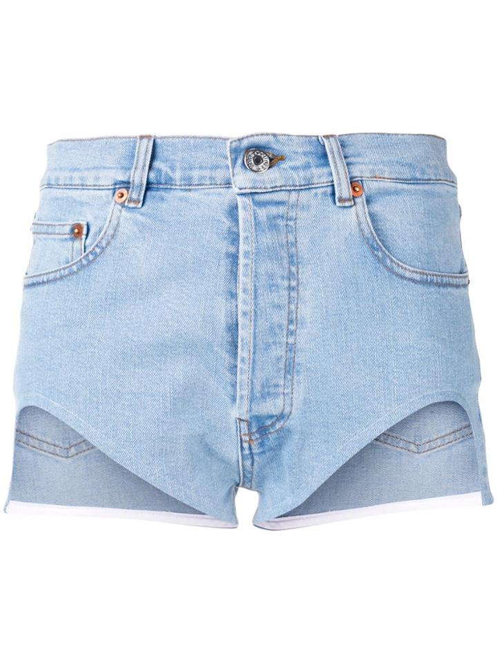 Forte Dei Marmi Couture Cut-out Denim Shorts - Blue