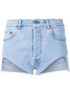 Forte Dei Marmi Couture Cut-out Denim Shorts - Blue