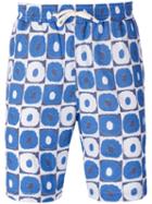 Universal Works Geometric Print Beach Shorts, Men's, Size: Medium, Blue, Cotton