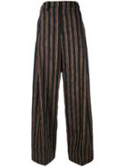 Golden Goose Deluxe Brand Striped Palazzo Trousers - Black