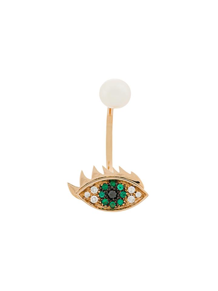 Delfina Delettrez 18kt Champagne Gold Eyes On Me Piercing Earring -
