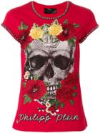 Philipp Plein Yellow Roses T-shirt - Red