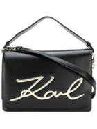 Karl Lagerfeld Signature Big Shoulder Bag - Black