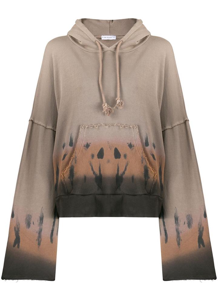 Fine Edge Gradient-print Hoodie - Neutrals