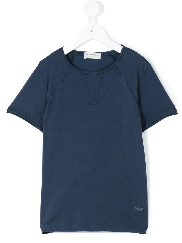 Paolo Pecora Kids - Round Neck Top - Kids - Cotton - 6 Yrs, Blue
