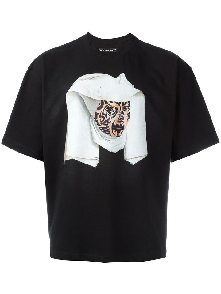 Y / Project 'woman' T-shirt, Adult Unisex, Size: Medium, Black, Cotton