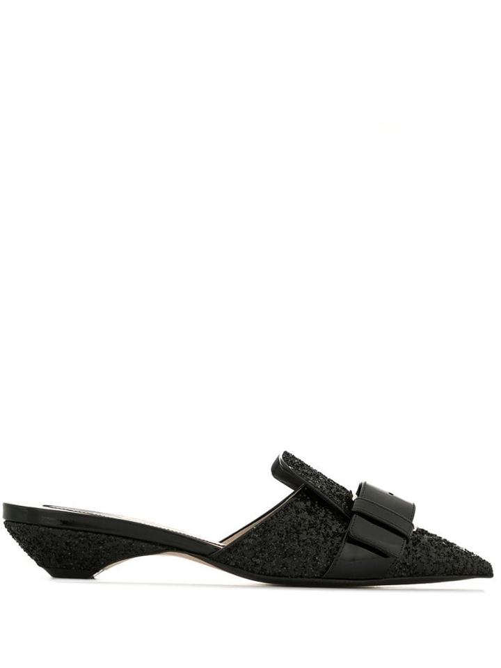 Nº21 Buckle Mule Pumps - Black