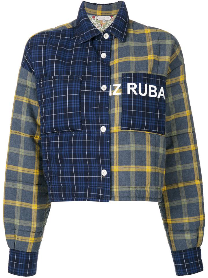 Natasha Zinko Cropped Plaid Jacket - Blue