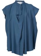 Lemaire Pleated Front Blouse - Blue