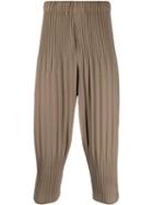 Homme Plissé Issey Miyake Pleated Drop Crotch Trousers - Green