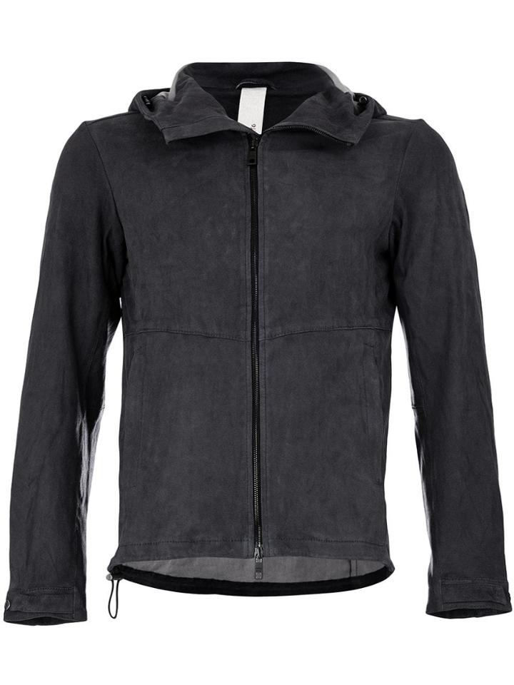 Giorgio Brato Hooded Leather Jacket - Blue