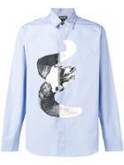 Just Cavalli Contrast Print Fitted Shirt - Blue