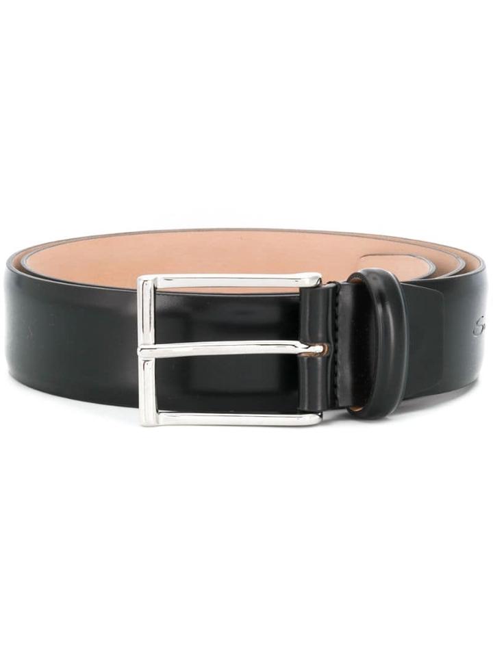 Santoni Polished Buckle Belt - N01 Black