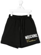 Moschino Kids Embroidered Logo Shorts - Black