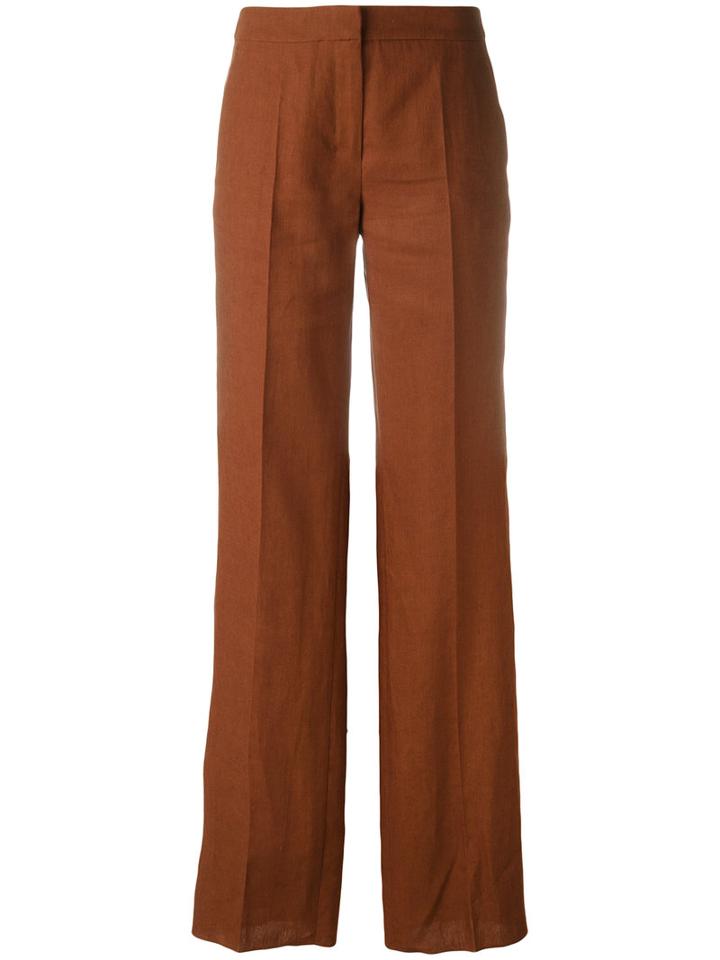 Max Mara - Flared Pants - Women - Linen/flax - 40, Women's, Brown, Linen/flax