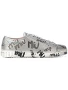 Miu Miu Branded Metallic Sneakers