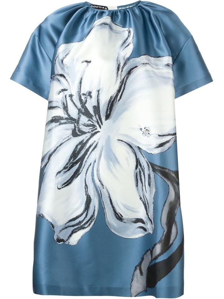 Rochas Flower Print Shift Dress