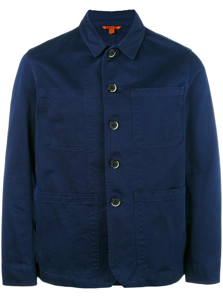 Barena Buttoned Blazer, Men's, Size: 46, Blue, Cotton
