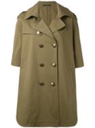 Tagliatore - Midi Trenchcoat - Women - Cotton/spandex/elastane - 46, Green, Cotton/spandex/elastane