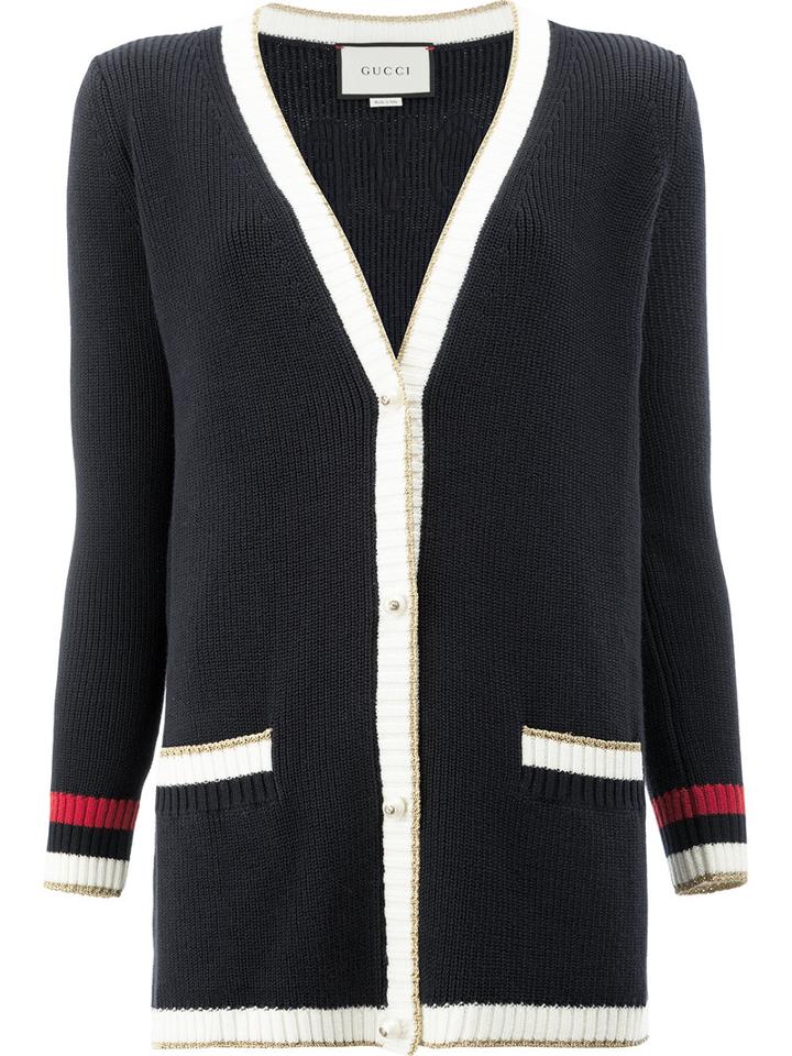 Gucci - Loved Cardigan - Women - Cotton/merino - S, Blue, Cotton/merino