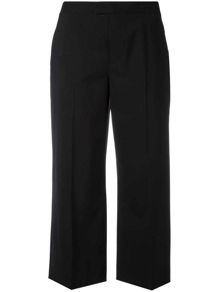 Red Valentino Flared Cropped Trousers, Women's, Size: 42, Black, Virgin Wool/spandex/elastane