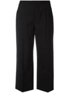 Red Valentino Flared Cropped Trousers, Women's, Size: 42, Black, Virgin Wool/spandex/elastane