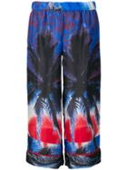 P.a.r.o.s.h. Sharise Printed Cropped Trousers - Blue