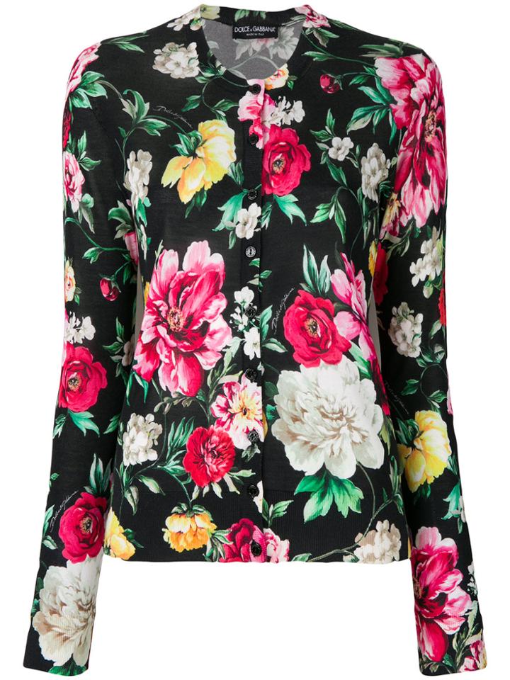 Dolce & Gabbana Floral Print Fitted Cardigan - Multicolour