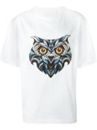 Juun.j Owl Print T-shirt, Men's, Size: 46, White, Cotton