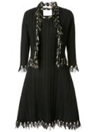 Oscar De La Renta Fringed Dress And Jacket Set - Black