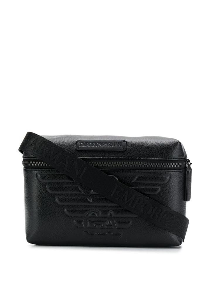 Emporio Armani Logo Embossed Bag - Black