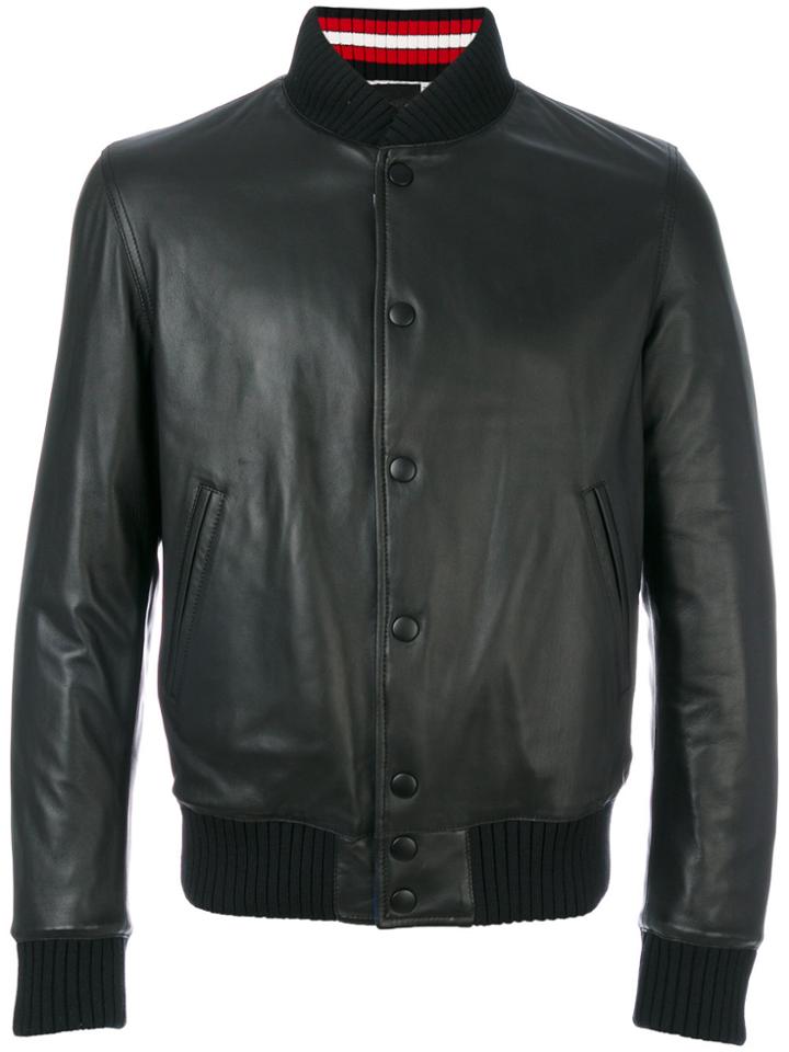 Pihakapi Ribbed Collar Bomber Jacket - Black