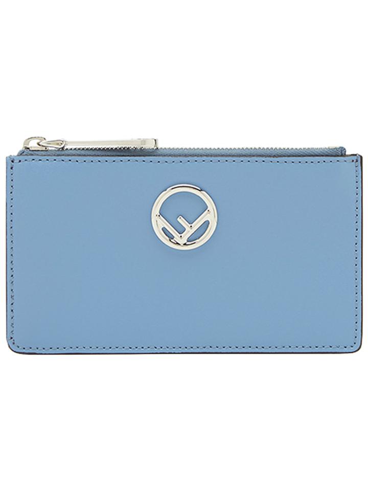 Fendi Embellished Logo Wallet - Blue