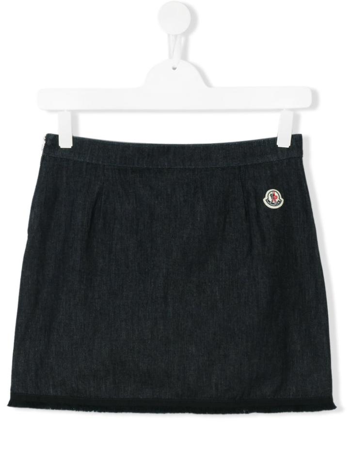 Moncler Kids - Frayed Hem Skirt - Kids - Cotton/spandex/elastane - 14 Yrs, Blue