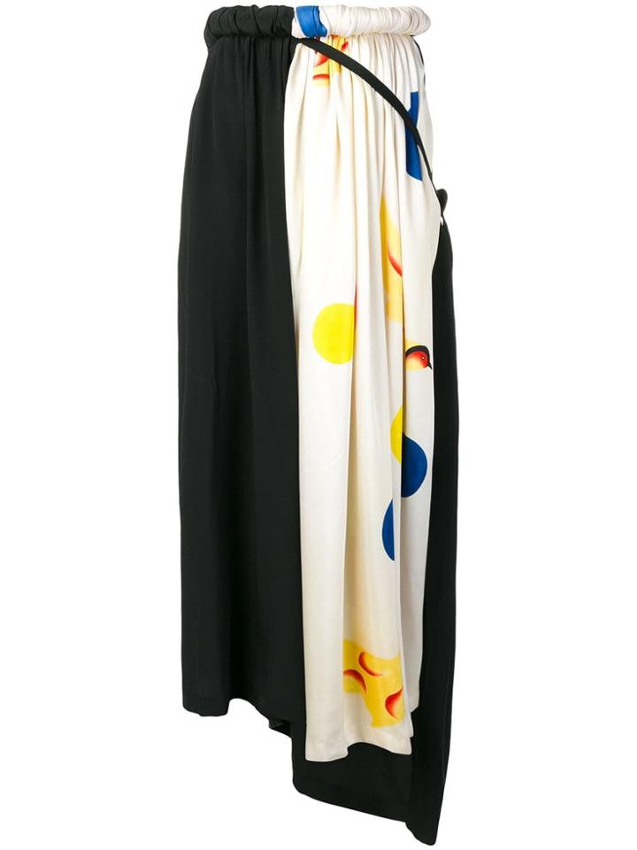 Yohji Yamamoto Vintage Printed Maxi Skirt - Black
