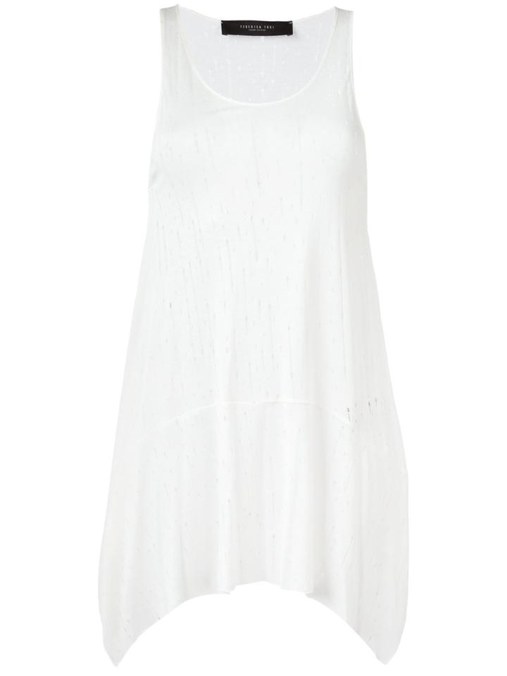 Federica Tosi Distressed Sleeveless Top - White