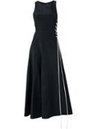 Natasha Zinko Sleeveless Lace-up Maxi Dress, Women's, Size: 40, Black, Cotton/acetate