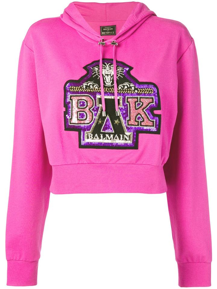 Balmain X Beyonce Sequin-embellished Hoodie - Pink & Purple