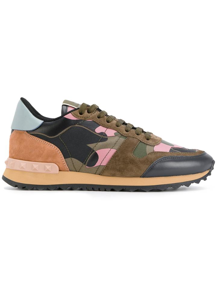 Valentino Valentino Garavani Camouflage Rockrunner Sneakers - Green