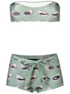 Adriana Degreas Hot Pants Bikini Set, Women's, Size: G, Green, Polyamide/spandex/elastane