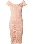 Pinko Ruched Bardot Midi Dress