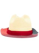 Paul Smith Contrast Trim Woven Hat, Men's, Size: L, Nude/neutrals, Paper/polyester