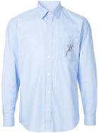 Gieves & Hawkes Embroidered-patch Fitted Shirt - Blue