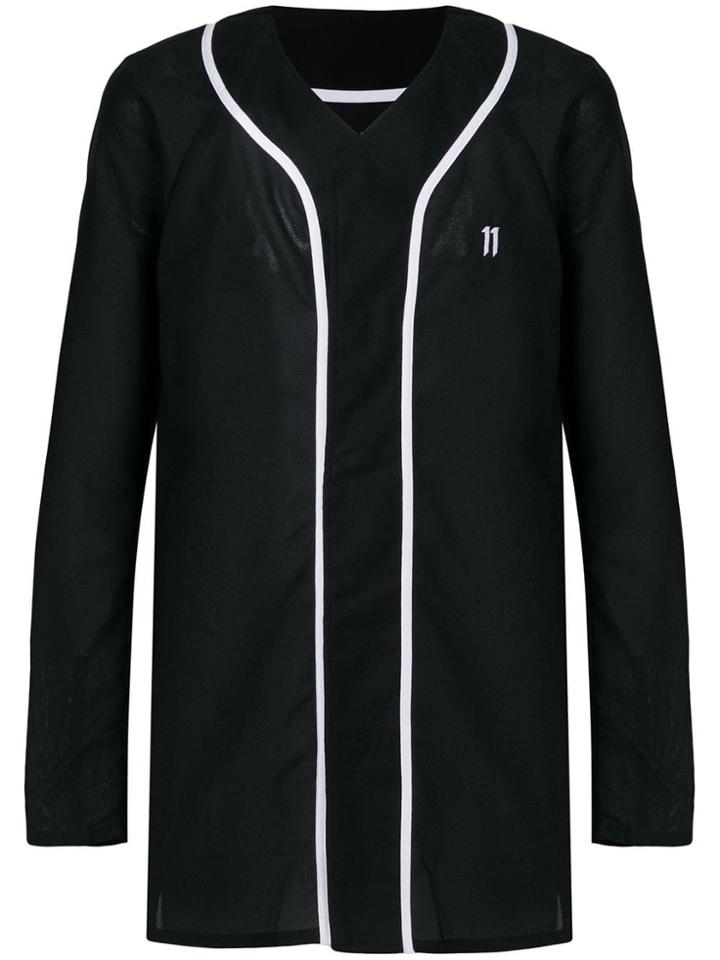 11 By Boris Bidjan Saberi V-neck Logo Shirt - Black