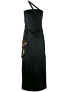 Attico - One Strap Embellished Gown - Women - Silk/viscose/pvc - Ii, Black, Silk/viscose/pvc